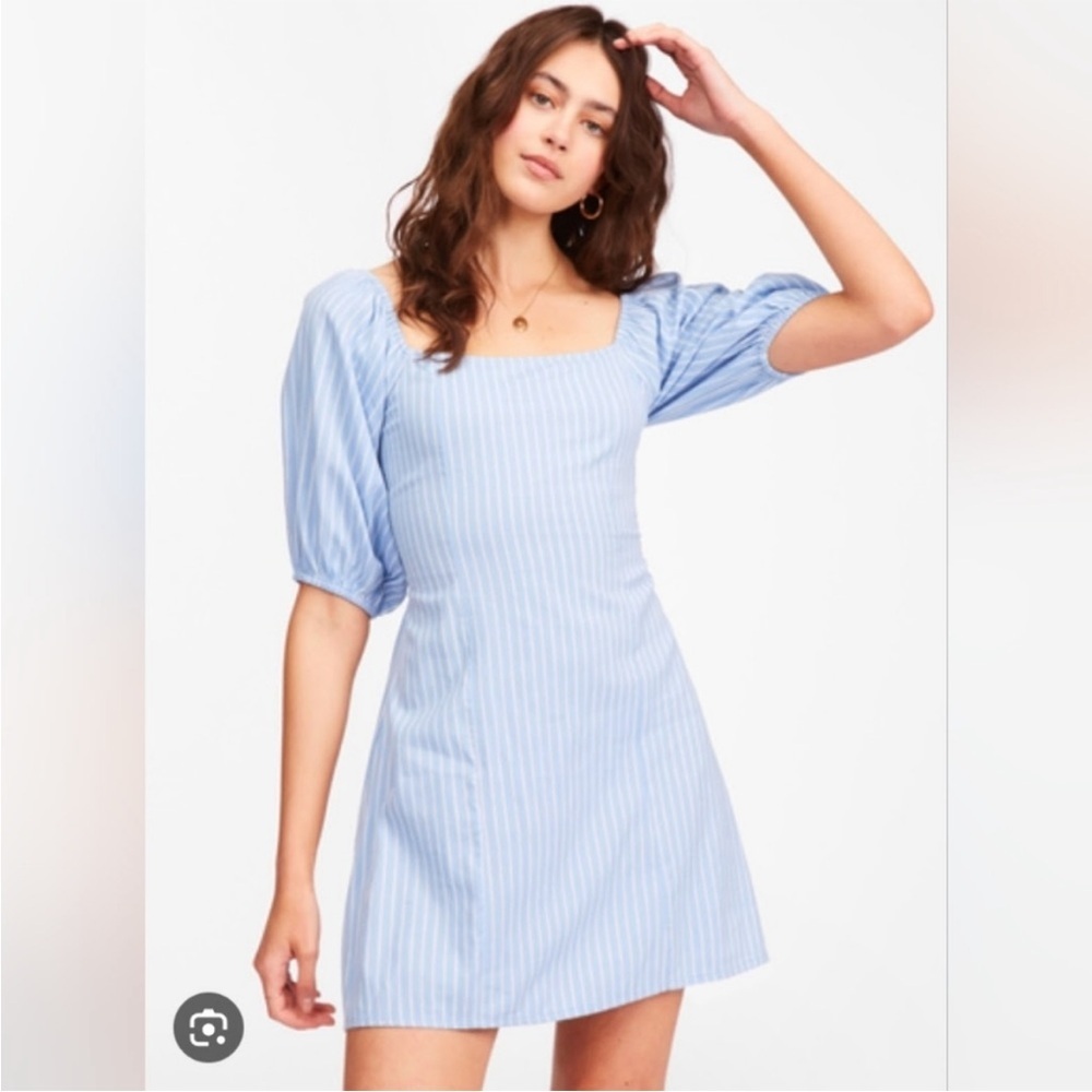 Billabong Light Blue Striped Mini Dress